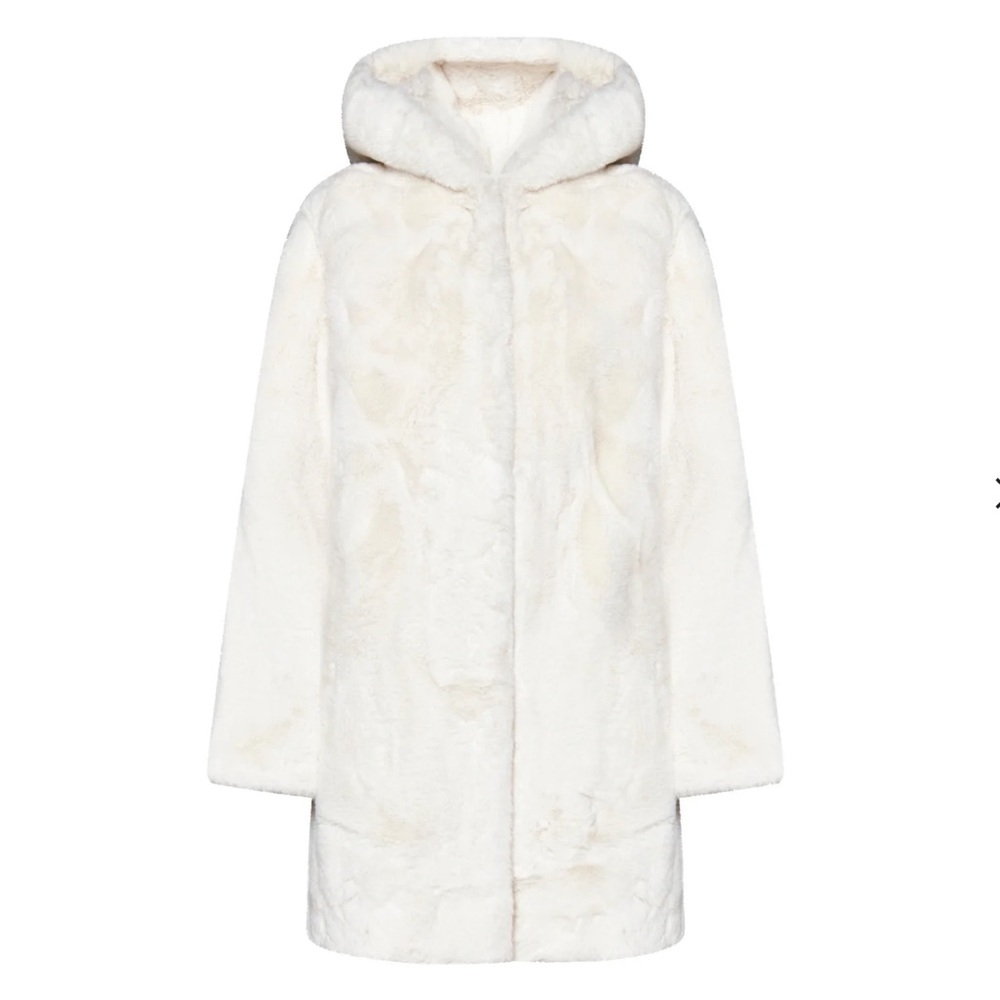 DKNY Faux Fur Hooded Coat